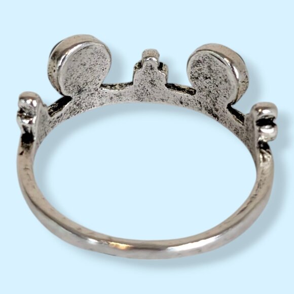 (3/$20) Black Cabochon & Dot Band Ring - Picture 4 of 6